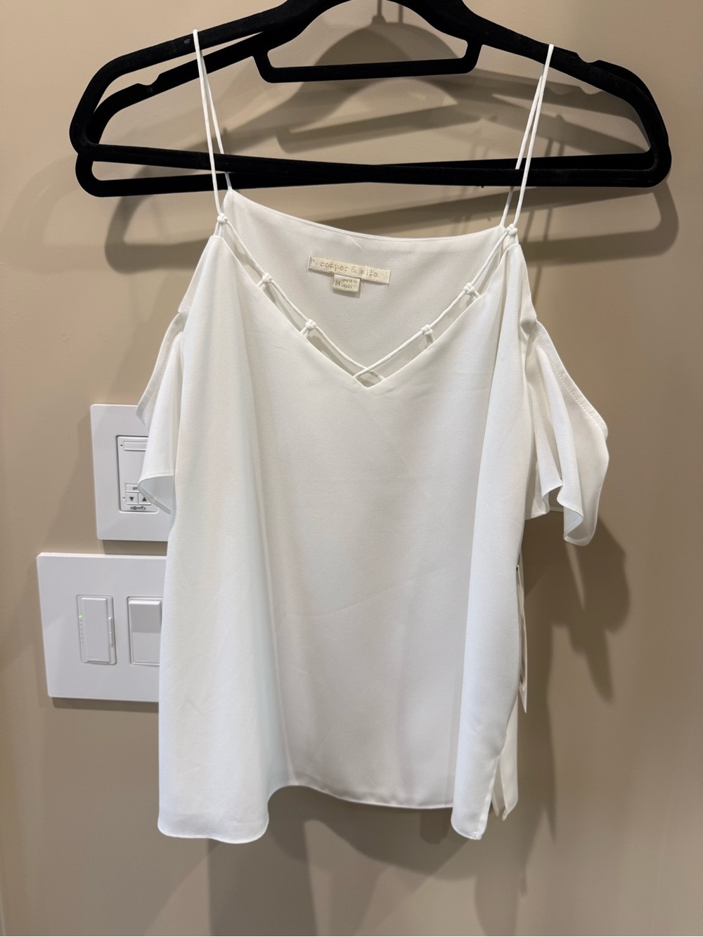 Cooper & Ella white off the shoulder top